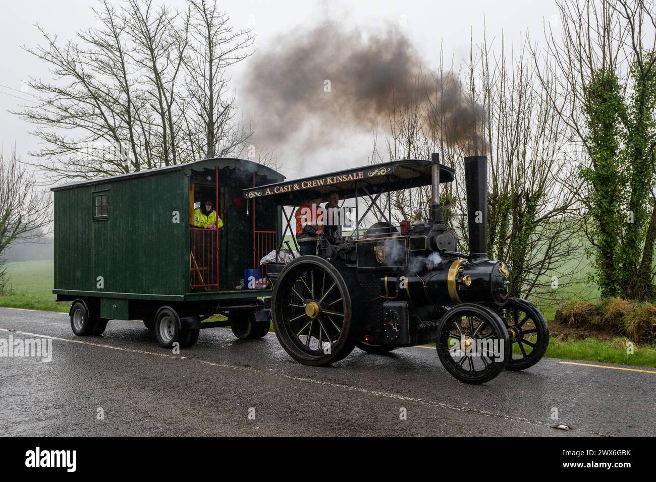 1930 motore di trazione Aveling & Porter "Sir Kay" a Ballinhassig, West Cork, Irlanda. Foto Stock
