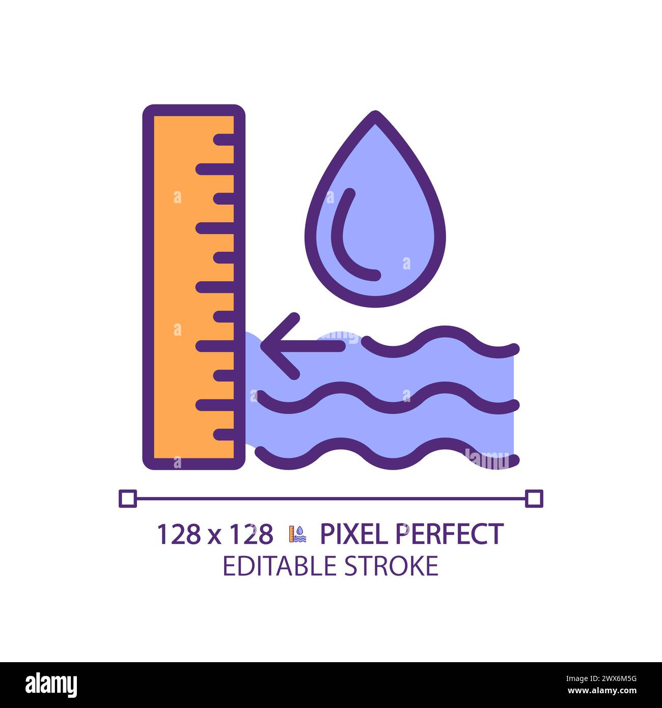 Icona a colori RGB del livello delle acque sotterranee Illustrazione Vettoriale