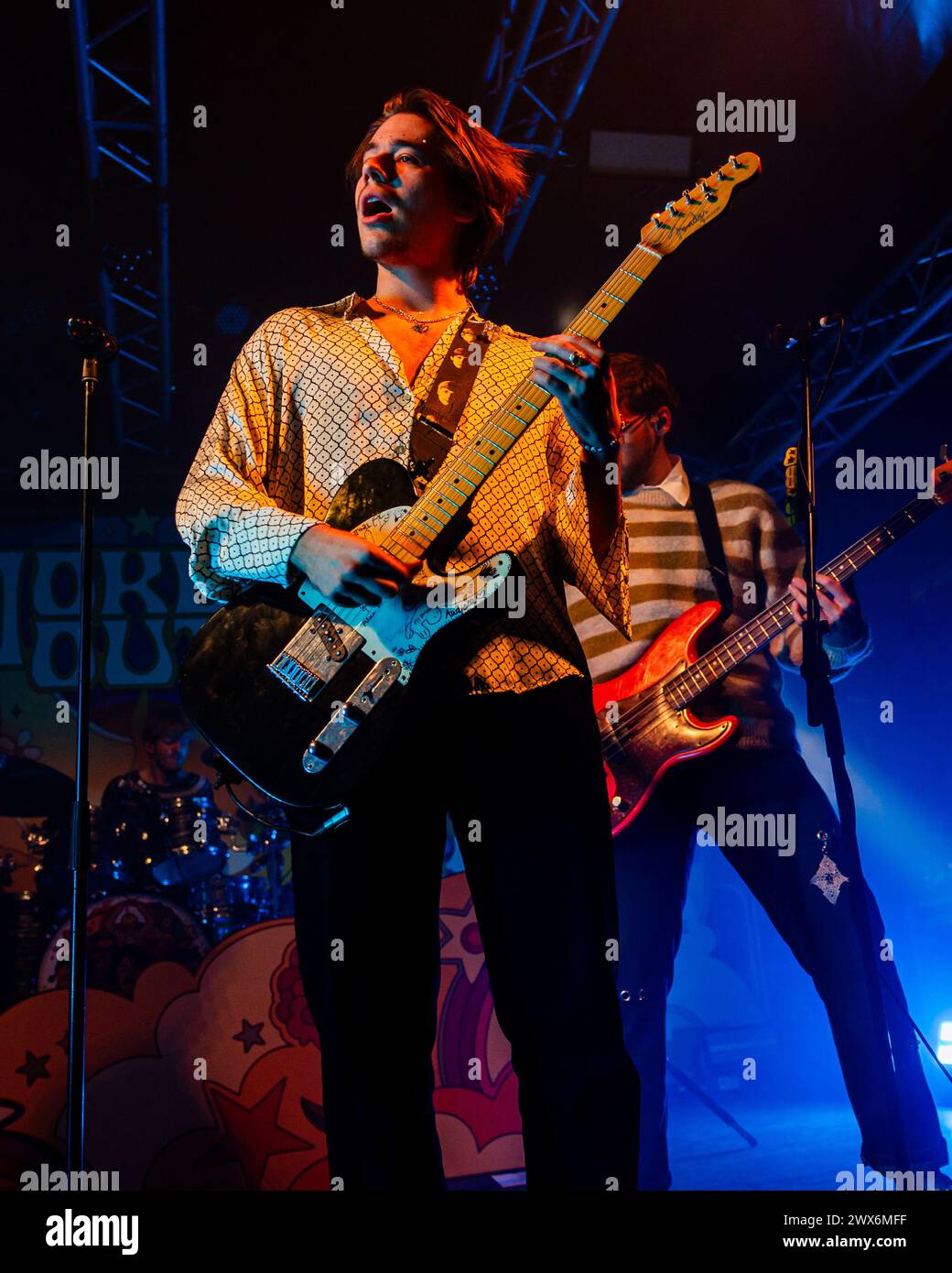 Milano, Italia. 27 marzo 2024. Bojan Cvjeti?anin della band slovena Joker Out si esibisce dal vivo al Circolo Magnolia di Milano. Credito: SOPA Images Limited/Alamy Live News Foto Stock