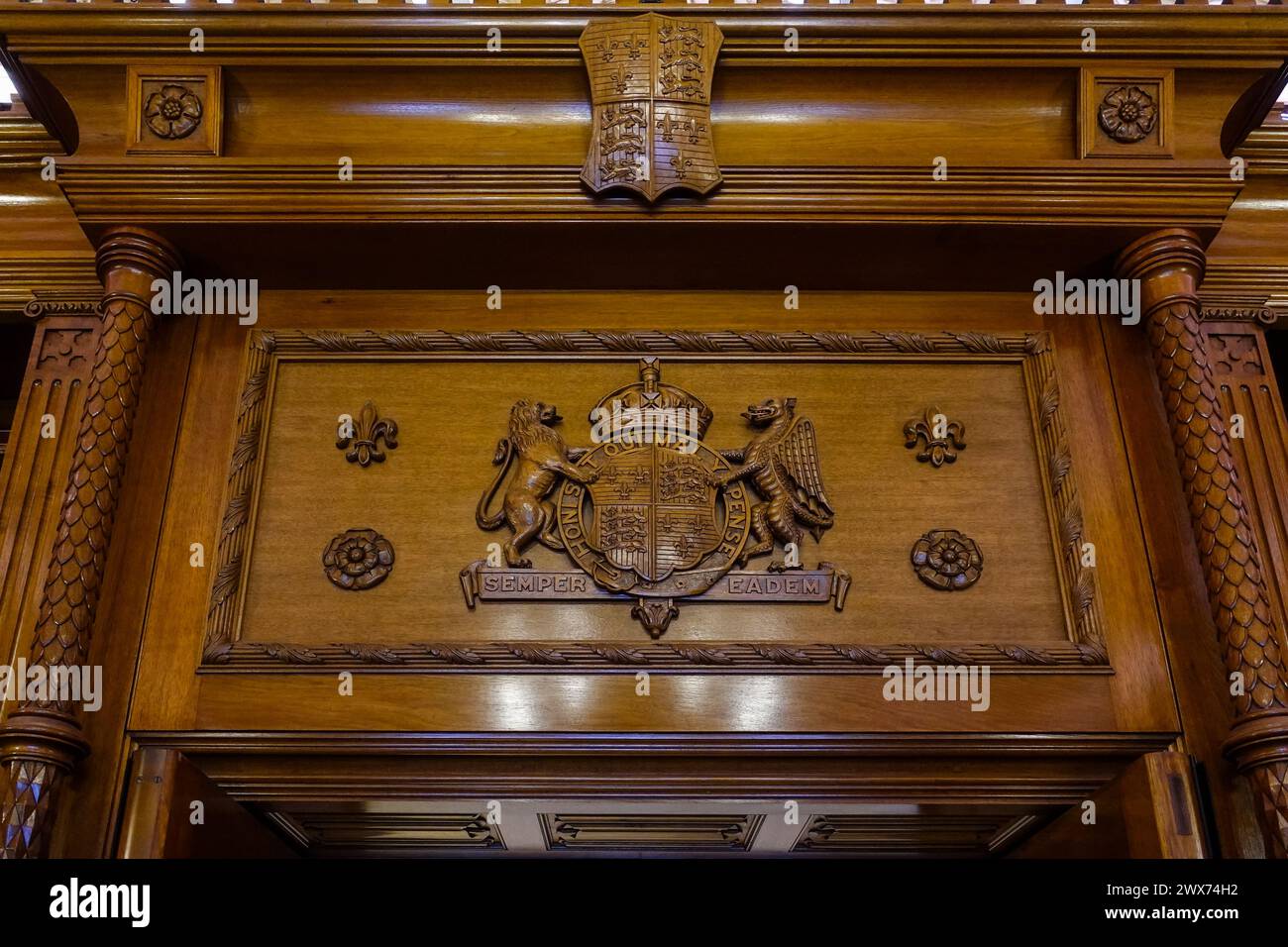 La Shakespeare Room presso la Biblioteca di Stato, una sala in stile Tudor che commemora la morte di Shakespeare, è stata inaugurata nei primi anni '1940 Foto Stock