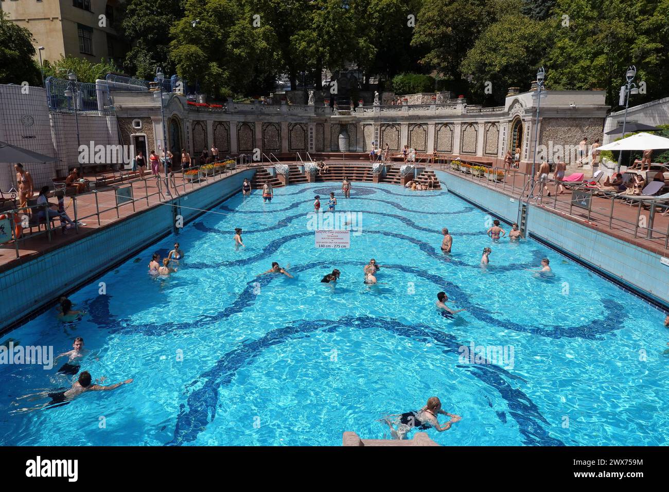 Ungheria, Budapest, i bagni termali e la piscina di Gellert, noti anche semplicemente come bagni Gellert, sono un complesso di bagni e fanno parte del famoso Foto Stock
