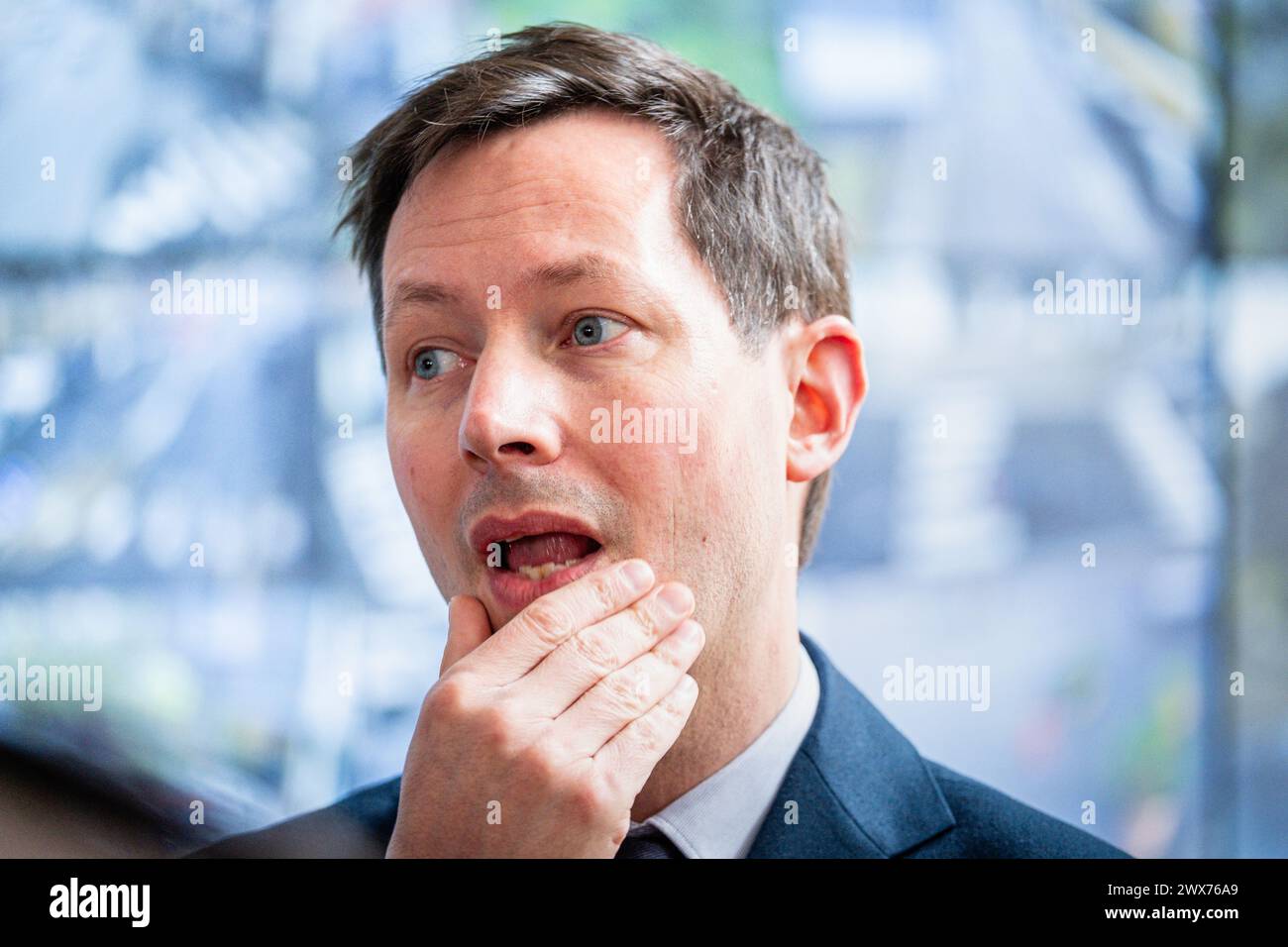 Francois Xavier Bellamy è a capo della lista repubblicana per le elezioni europee. Foto Stock