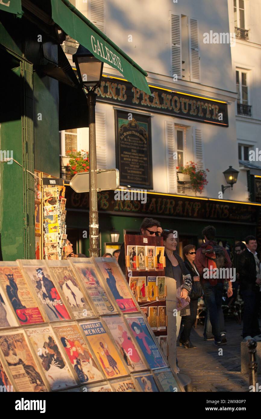 Parigi, Montmartre, 18° arrondissement, Place Jean Baptiste Clément, angolo Rue Norvins, Foto Stock