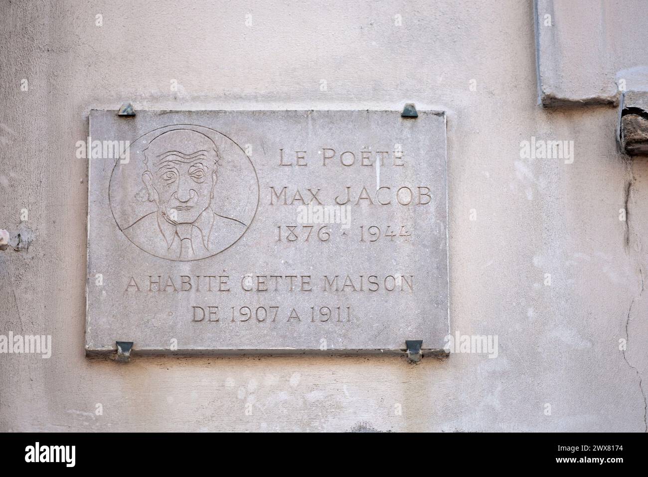 Parigi, 18° arrondissement, 7 rue Ravignan, la casa dove visse Max Jacob, Foto Stock