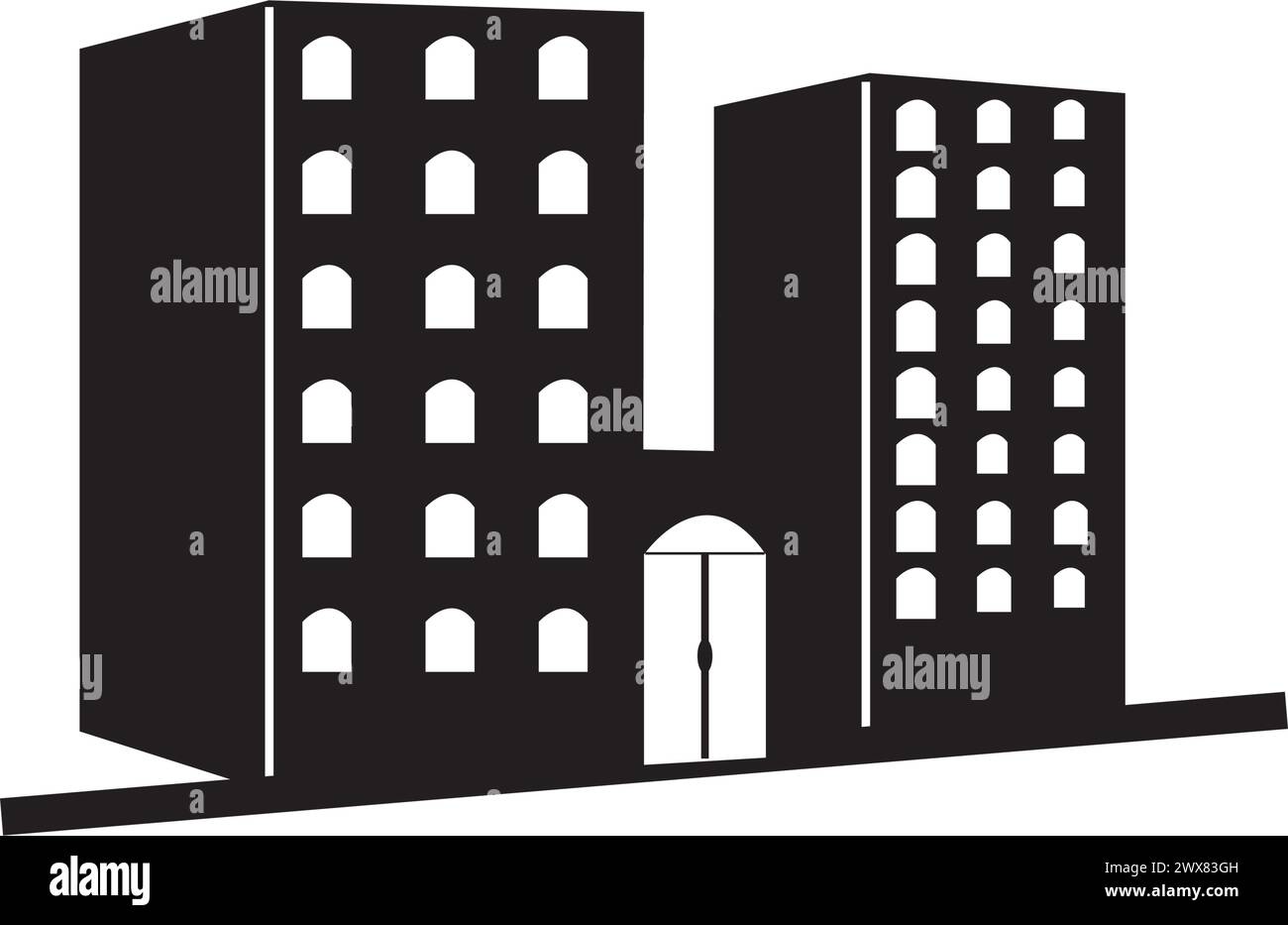 Logo dell'icona dell'edificio, illustrazione del design vettoriale Illustrazione Vettoriale