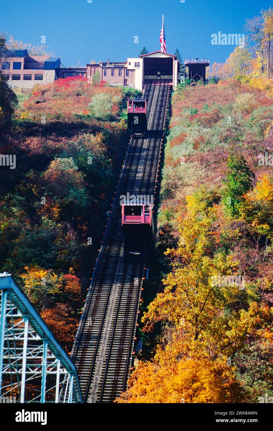 Johnstown Incline; costruito per una rapida fuga dalle inondazioni del fiume Conemaugh; Johnstown; Pennsylvania; Stati Uniti Foto Stock