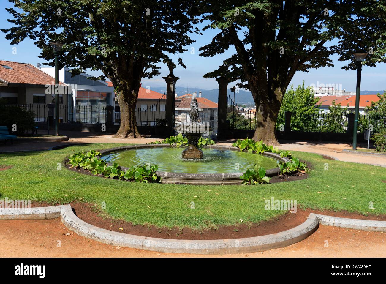 Acqua germogliata con effetto congelato, calvario Garden, Fafe City Foto Stock