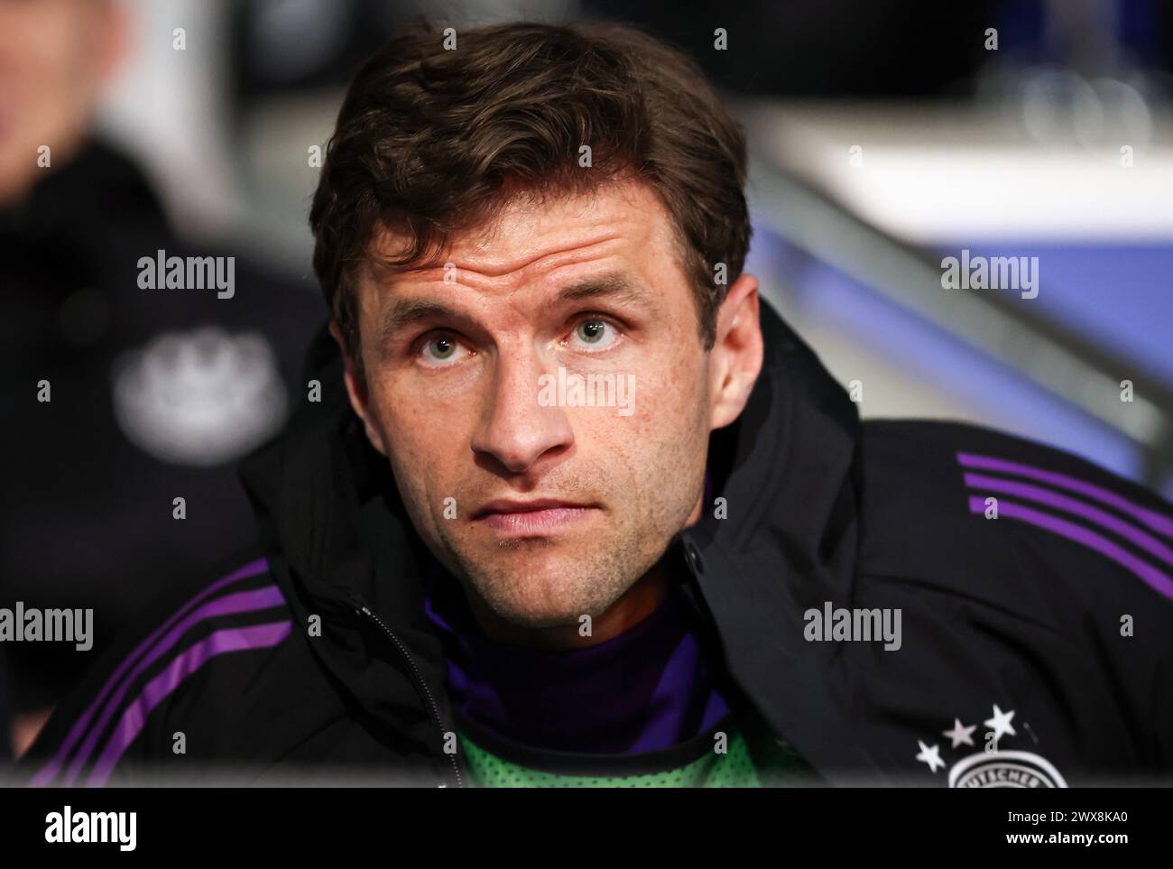 Thomas Mueller della Germania LIONE, FRANCIA - 23 MARZO: Amichevole internazionale tra Francia e Germania al Groupama Stadium il 23 marzo 2024 a Lione, Francia. Fussball LŠnderspiel Frankreich Deutschland © diebilderwelt / Alamy Stock Foto Stock
