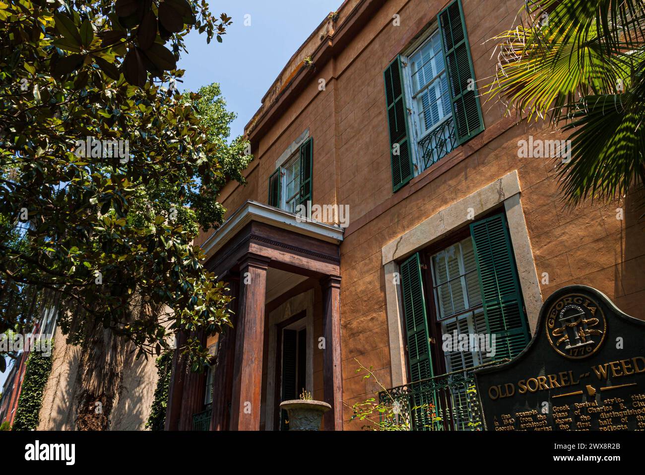 Early American Home vicino a Lafayette Square, Savannah, Georgia, Stati Uniti Foto Stock