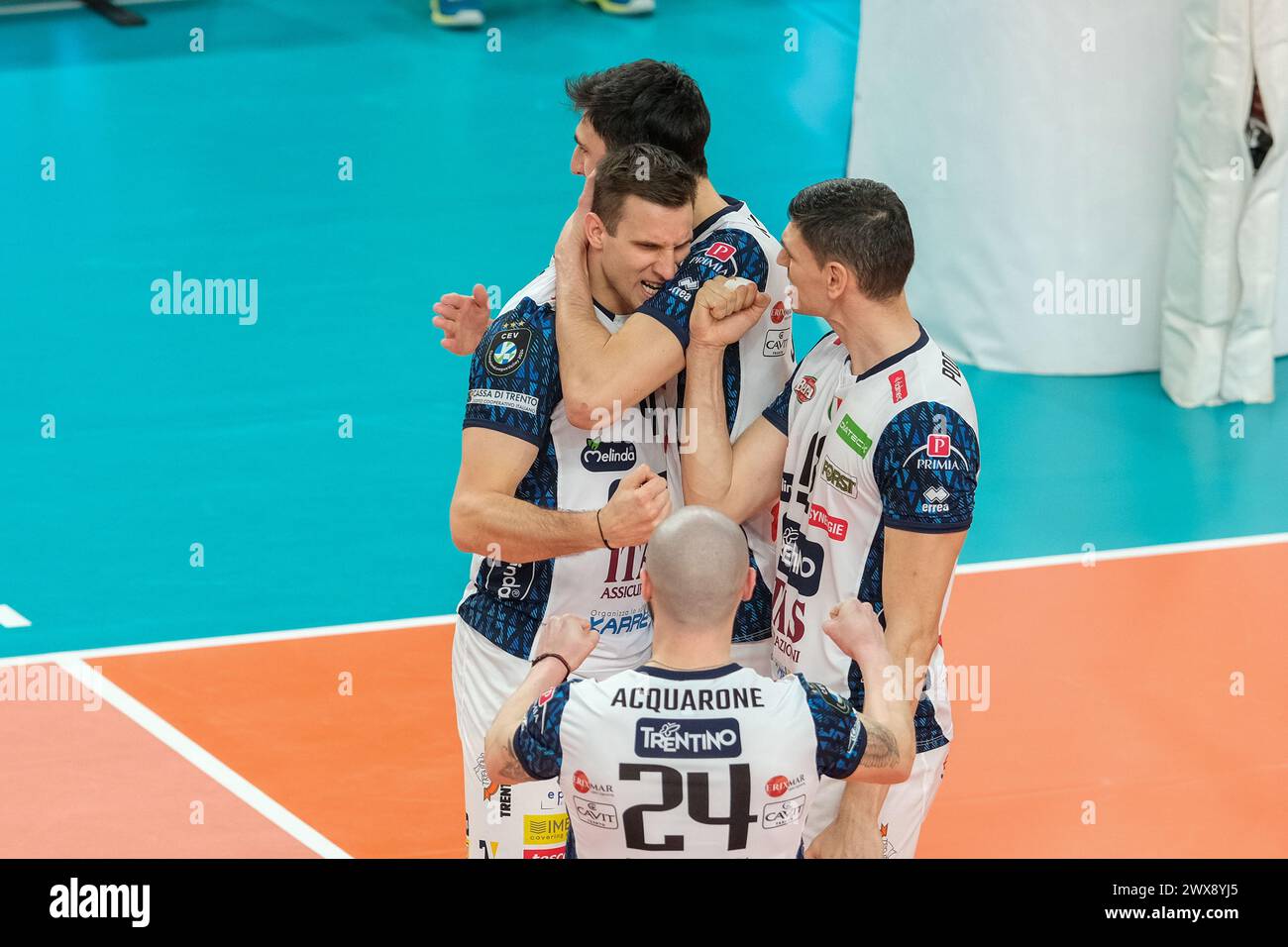 ITAS Trentino VS cucine Lube Civitanova - 1° turno di semifinali della CEV Volley Champions League 2023/2024 Foto Stock