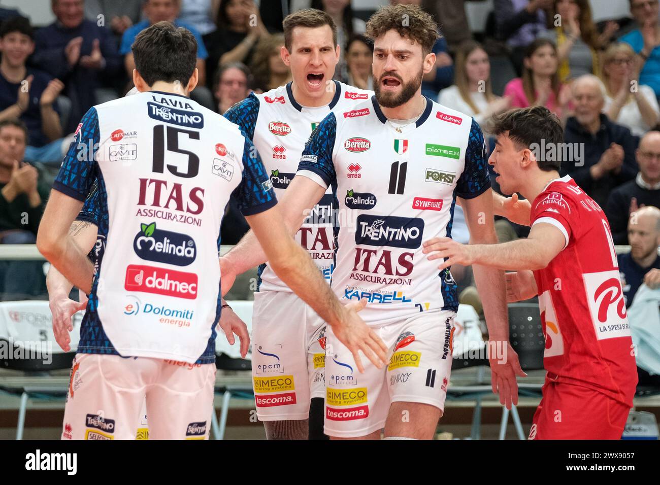 ITAS Trentino VS cucine Lube Civitanova - 1° turno di semifinali della CEV Volley Champions League 2023/2024 Foto Stock