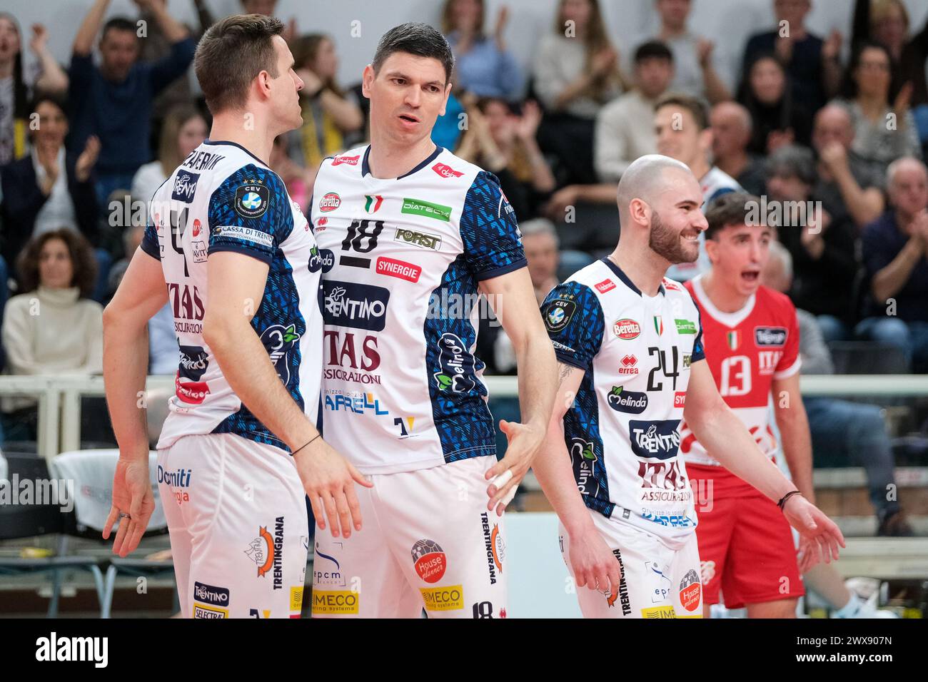 ITAS Trentino VS cucine Lube Civitanova - 1° turno di semifinali della CEV Volley Champions League 2023/2024 Foto Stock