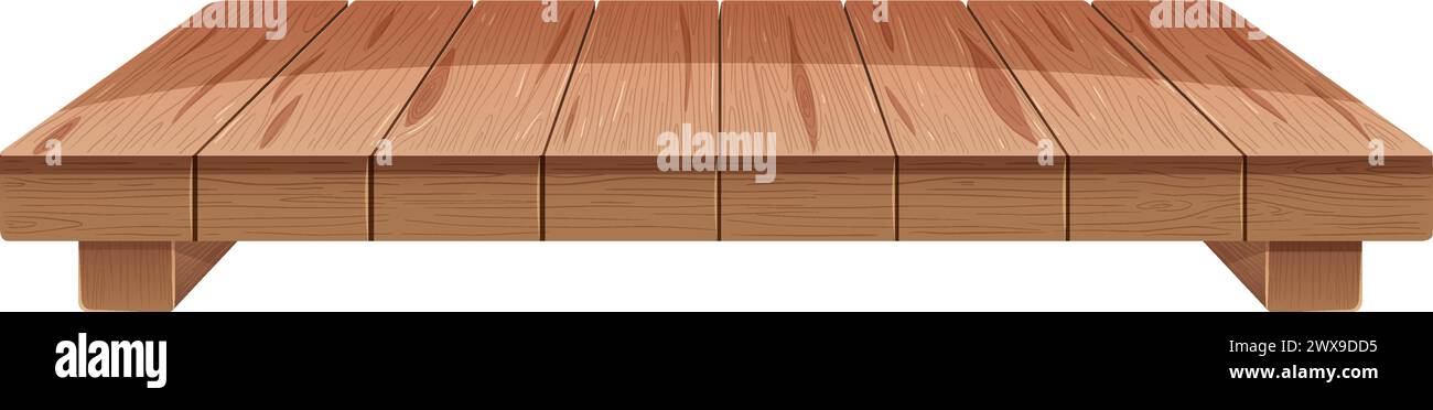 Grafica vettoriale di un moderno tavolo in legno Illustrazione Vettoriale