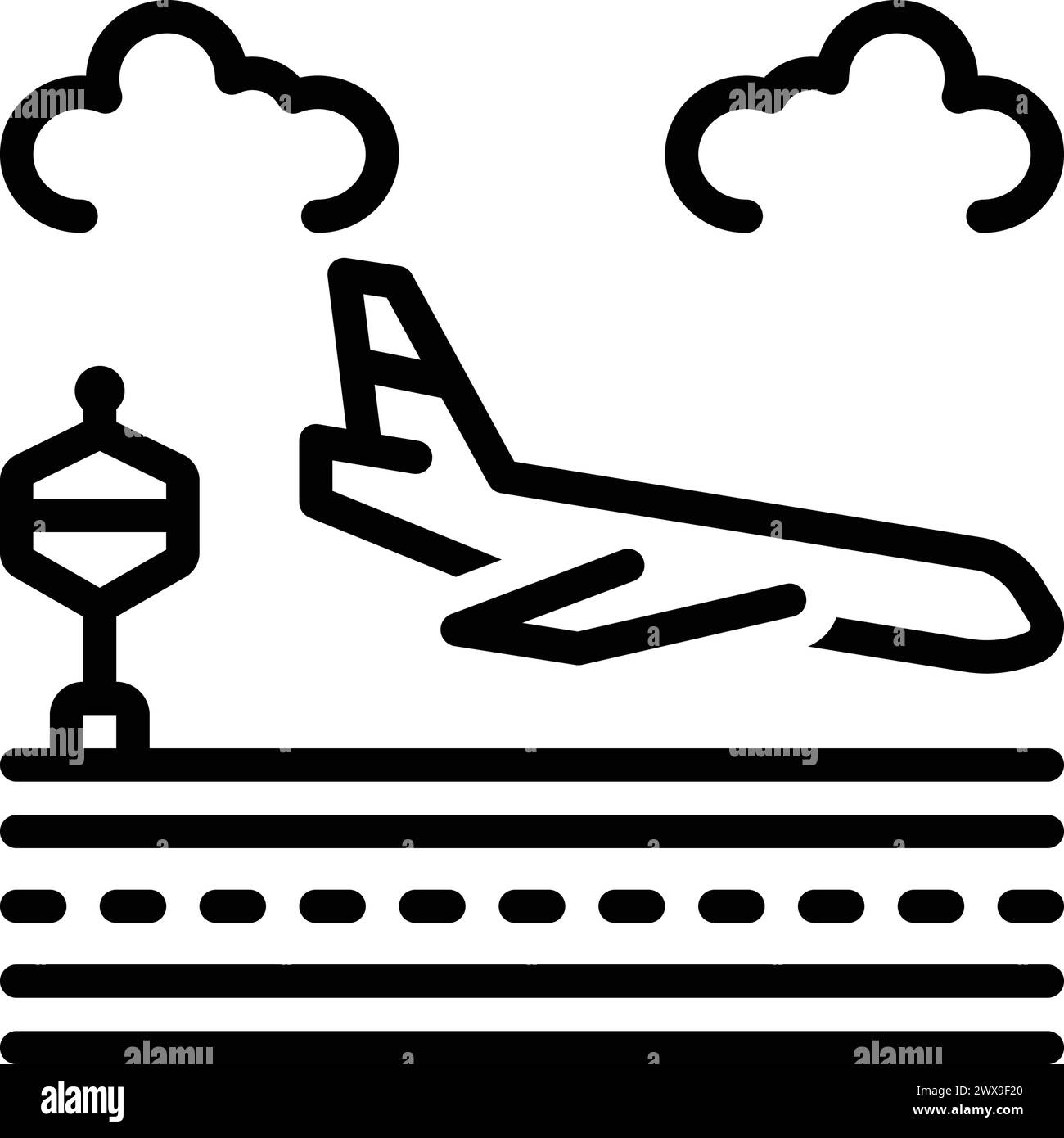 Icona per arrivo, passerella Illustrazione Vettoriale