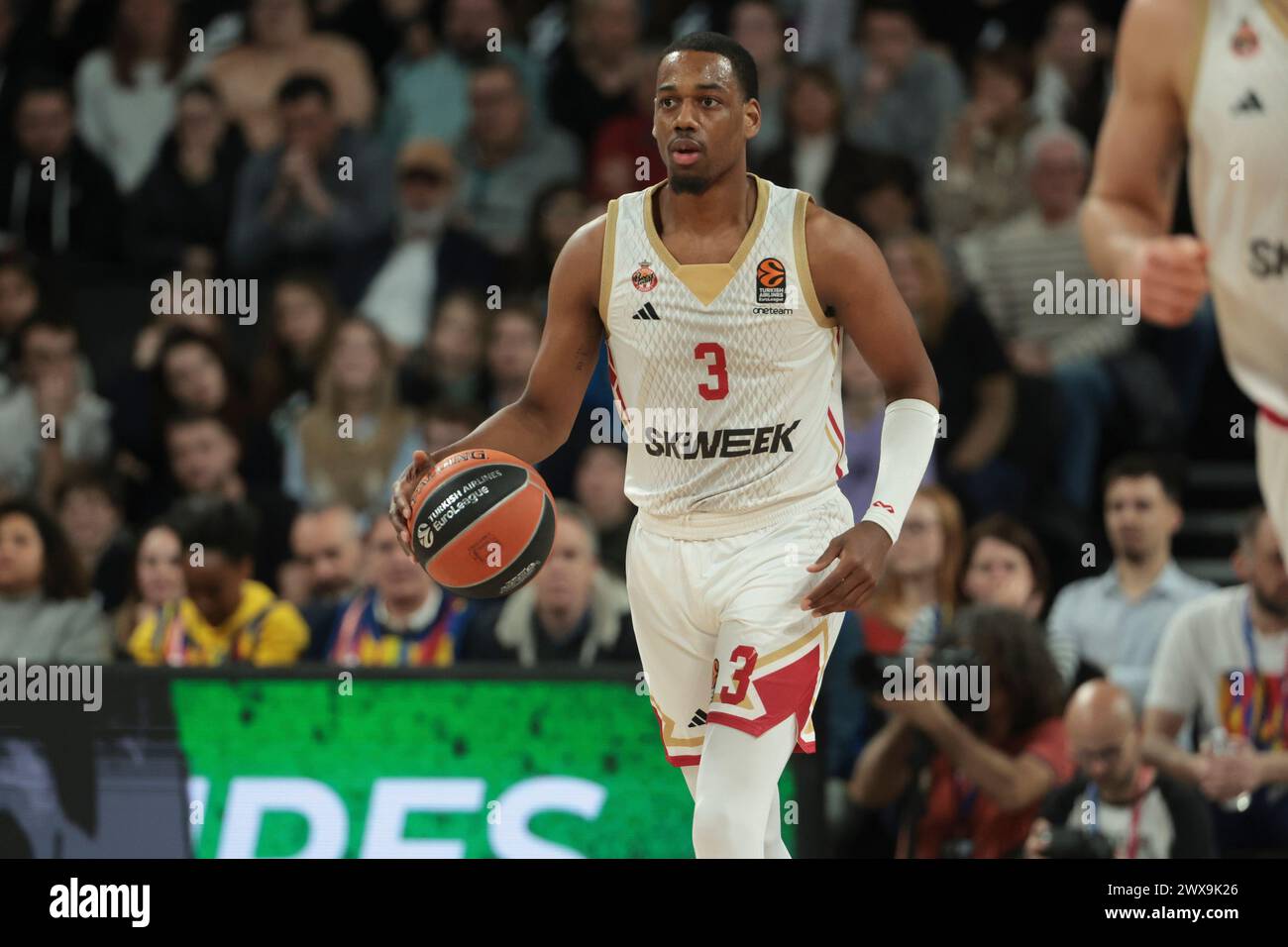 Decines Charpieu, Francia. 28 marzo 2024. Jordan Loyd di Monaco durante la partita di basket di Turkish Airlines EuroLeague tra LDLC ASVEL Villeurbanne e AS Monaco il 28 marzo 2024 alla LDLC Arena di Decines-Charpieu vicino a Lione, Francia - foto Jean Catuffe/DPPI Credit: DPPI Media/Alamy Live News Foto Stock