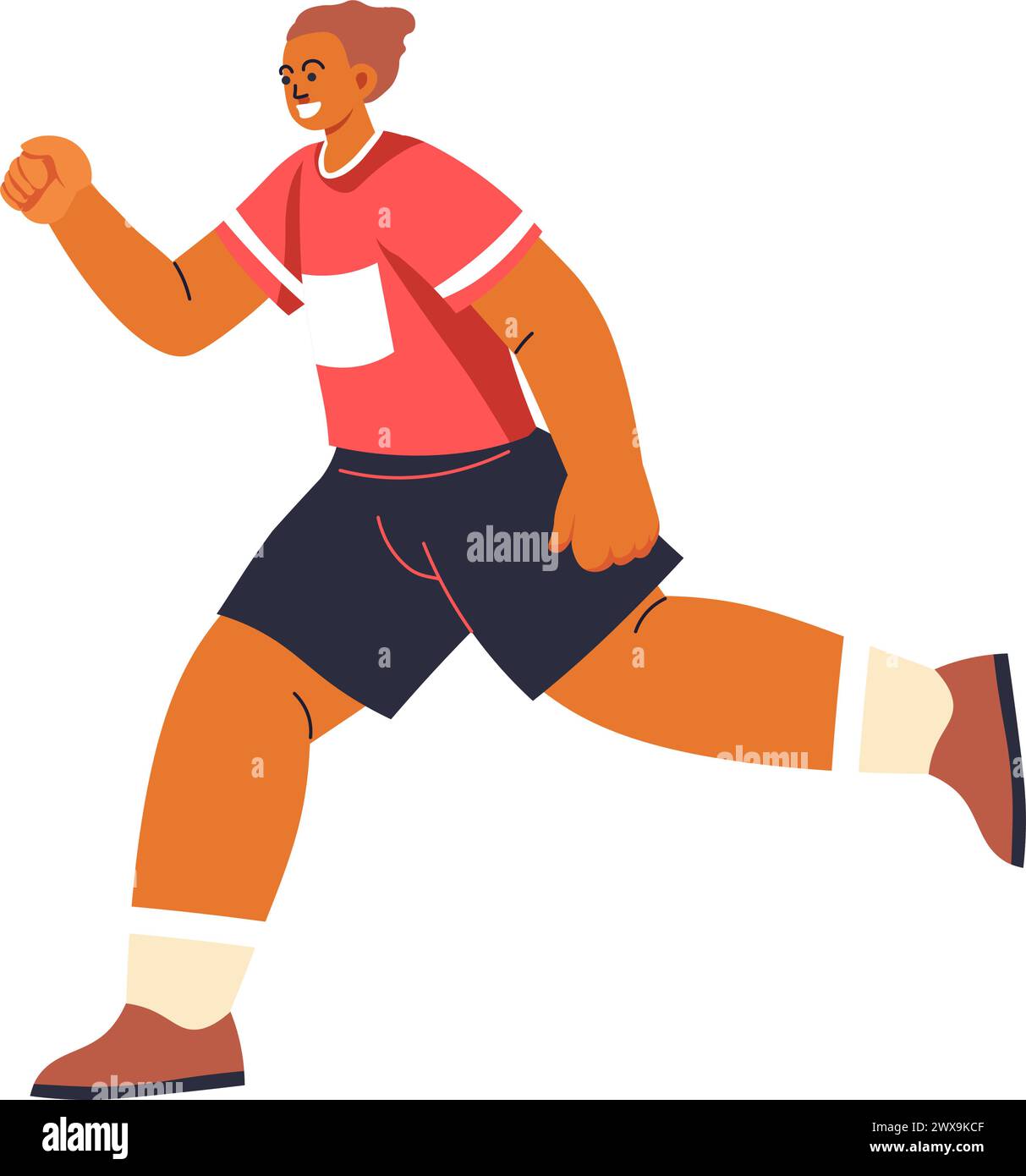 Uomo che corre fitness routine Vector Illustrazione Vettoriale