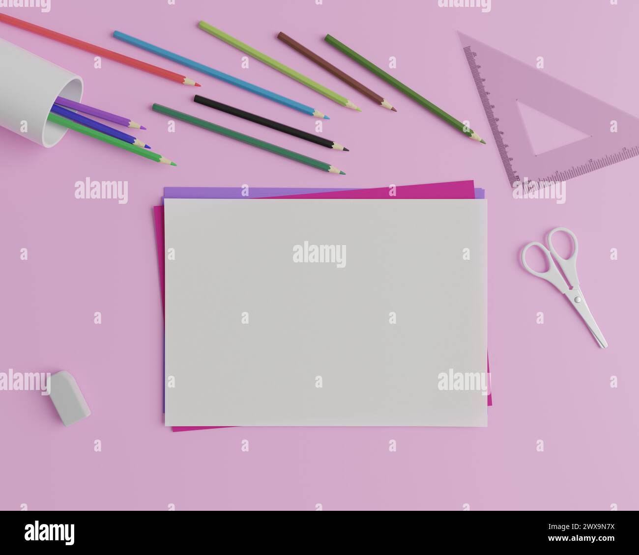 Questa immagine rappresenta un modello di pagina da colorare femminile in uno sfondo creativo. Foto Stock