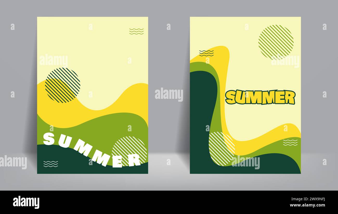 sfondo del poster con forme geometriche astratte. design della copertina estiva. illustrazione vettoriale Illustrazione Vettoriale