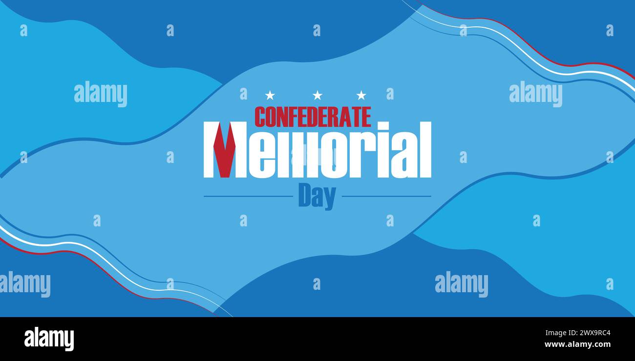 Banner Designs ispiratori per il Confederate Memorial Day Illustrazione Vettoriale