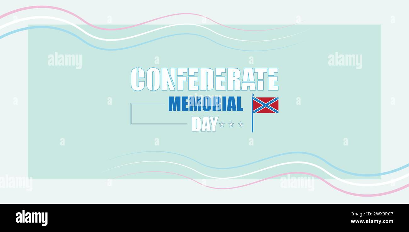 Celebrazione creativa del Confederate Memorial Day con Banner Illustrazione Vettoriale