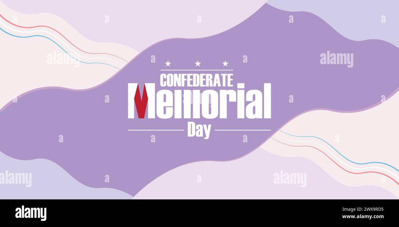 Accattivanti disegni di striscioni per il Confederate Memorial Day Illustrazione Vettoriale