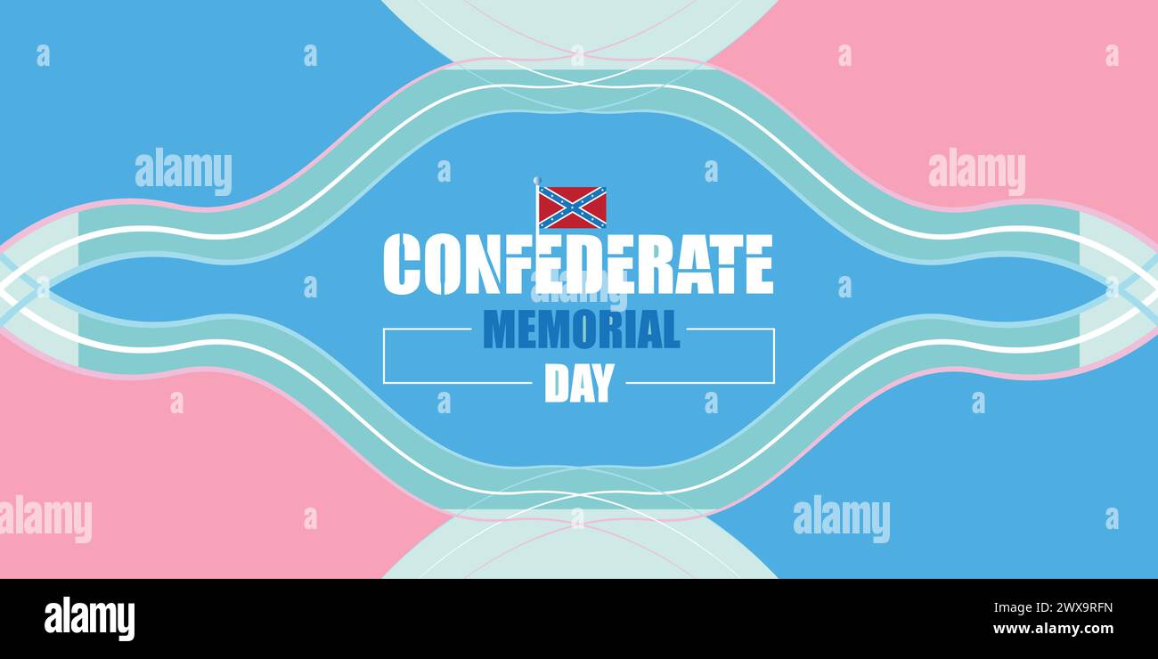 Banner innovativo per il Confederate Memorial Day Illustrazione Vettoriale