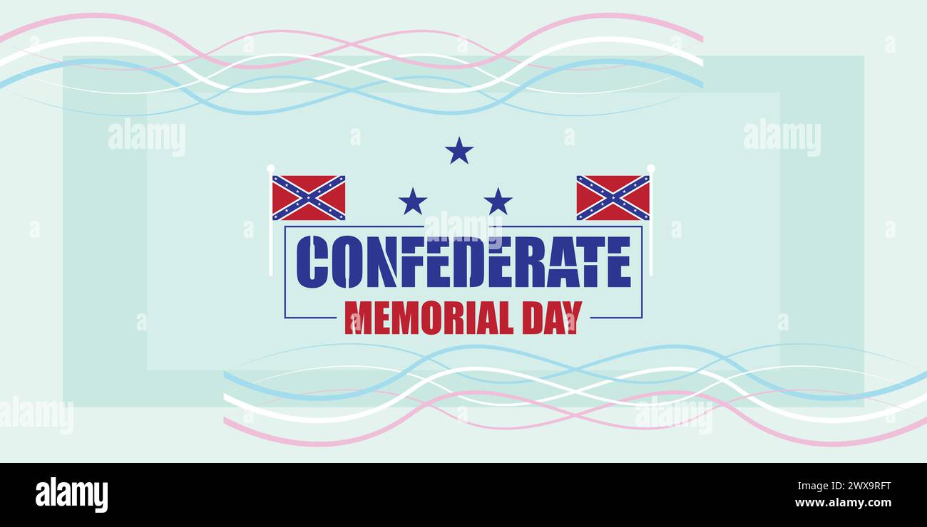 Splendido Banner Design per il Confederate Memorial Day Illustrazione Vettoriale