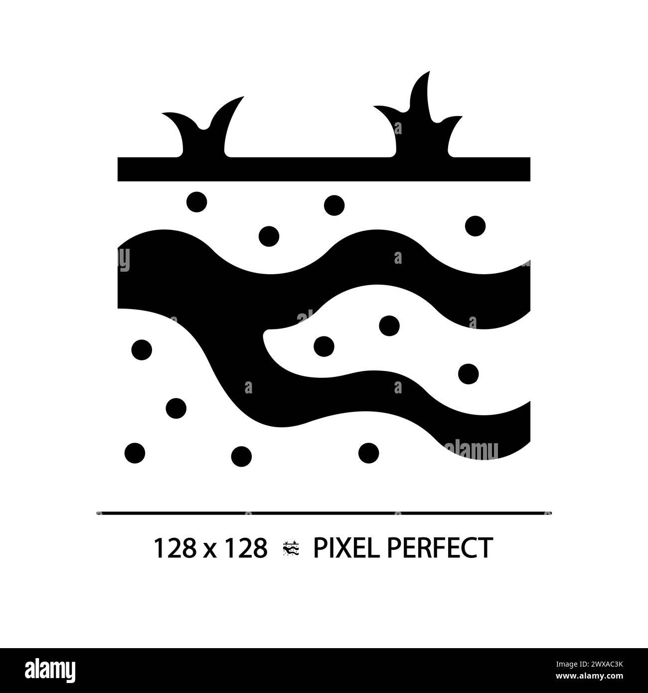 Icona di glifo nero delle acque sotterranee Illustrazione Vettoriale