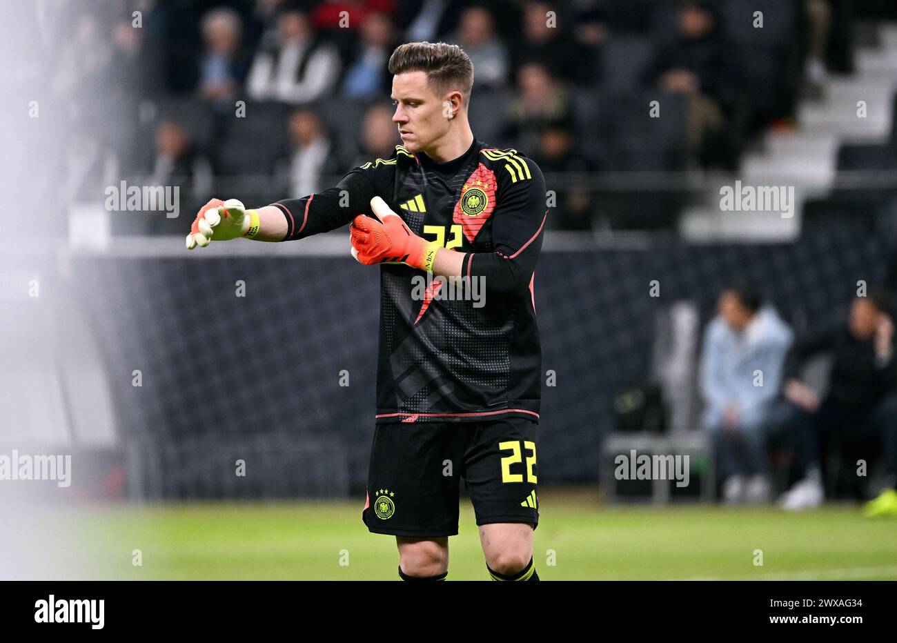 Calcio, partita internazionale, amichevole per Euro 2024, Deutsche Bank Park Francoforte: Germania - Paesi Bassi; Marc Andre ter Stegen (GER) Foto Stock