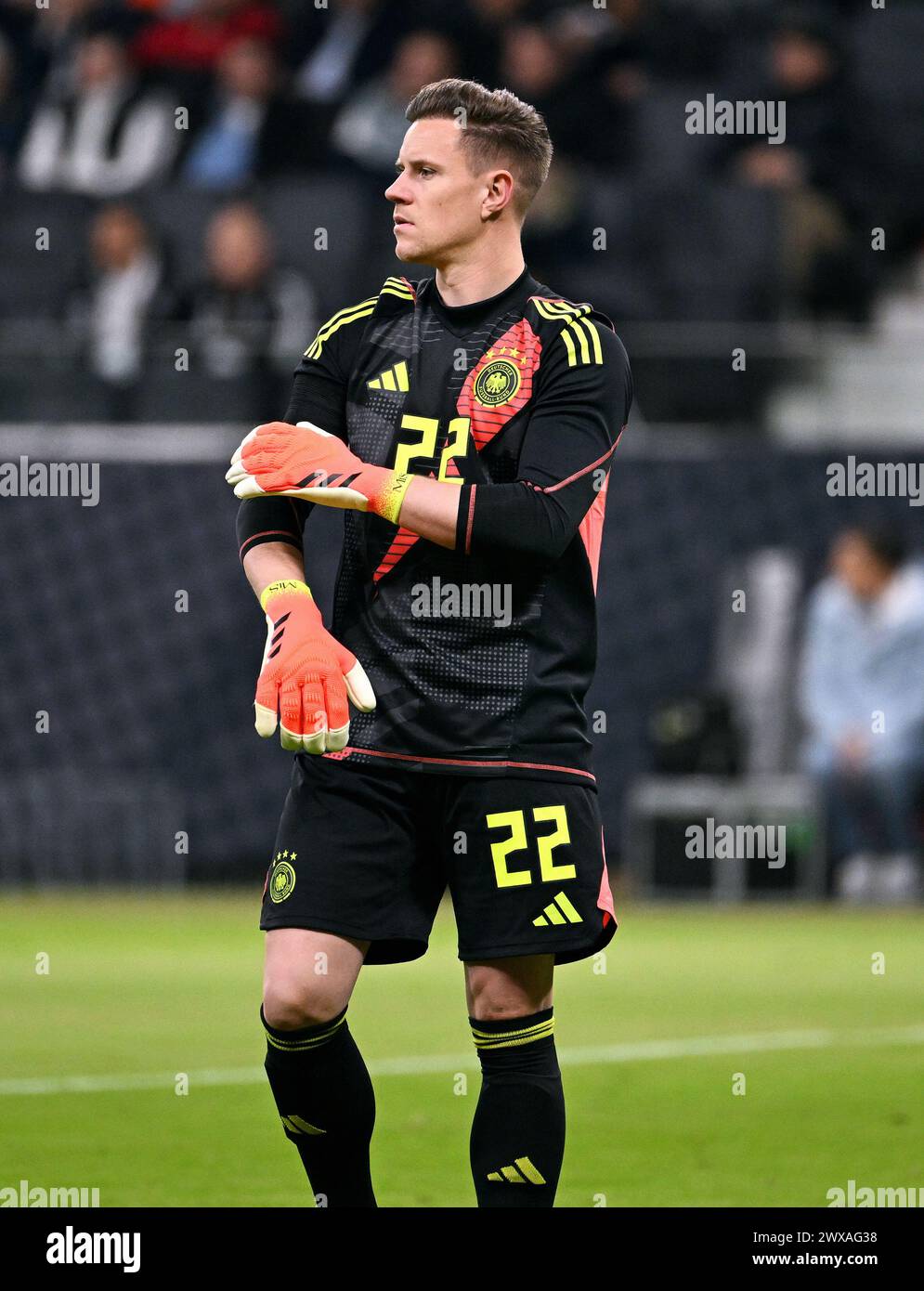 Calcio, partita internazionale, amichevole per Euro 2024, Deutsche Bank Park Francoforte: Germania - Paesi Bassi; Marc Andre ter Stegen (GER) Foto Stock