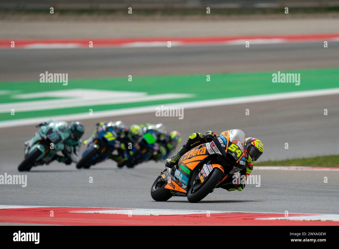 Portimao, Portogallo. 22 marzo 2024. PORTIMAO, PORTOGALLO - 22 MARZO: Italiano Riccardo Rossi, CIP Green Power durante il grande Premio Tissot de Portugal, classe Moto3, esercitazione libera all'autodromo Internacional do Algarve il 22 marzo 2024 a Portimao, Portogallo. (Foto di Henk Seppen/Orange Pictures) credito: Orange Pics BV/Alamy Live News Foto Stock