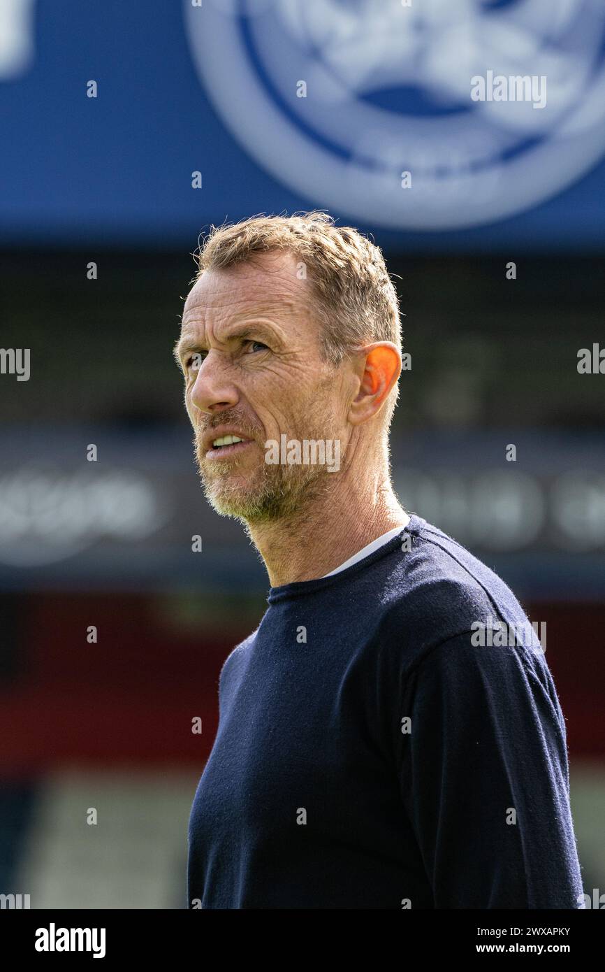 Londra, Regno Unito. 29 marzo 2024; Loftus Road Stadium, Shepherds Bush, West London, Inghilterra; EFL Championship Football, Queens Park Rangers contro Birmingham City; Gary Rowett, manager ad interim di Birmingham City, arriva al MATRADE Loftus Road Stadium crediti: Action Plus Sports Images/Alamy Live News Foto Stock