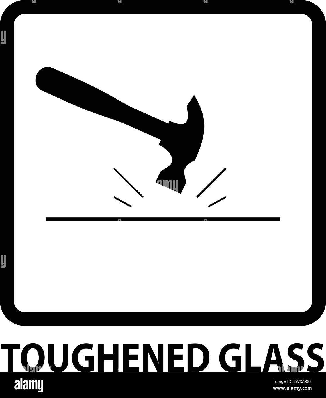 Simbolo vetro forte, vetro temprato Illustrazione Vettoriale