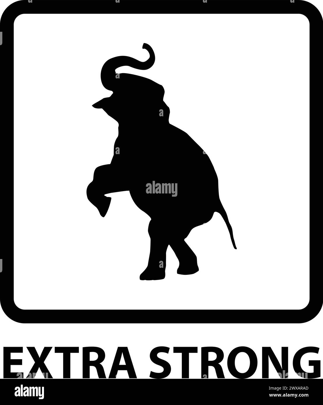 Cartello extra forte, cartello forte dell'elefante, simbolo forte del prodotto, prodotto durevole, simbolo hardware Illustrazione Vettoriale