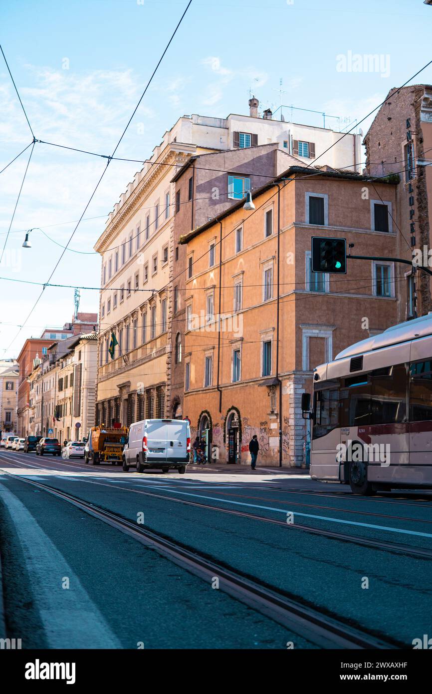 Le strade di Roma. Foto Stock