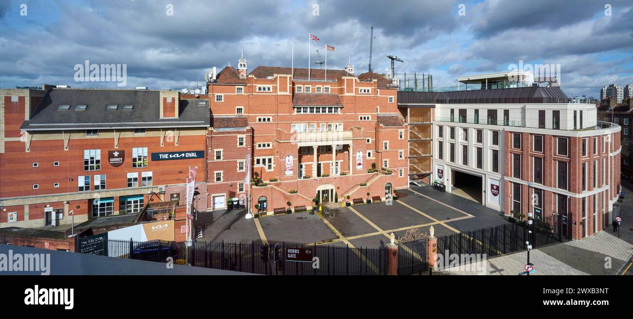 The Hobbs Gate presso il KIA Oval cricket Ground, Londra, Inghilterra sud-orientale, Regno Unito Foto Stock