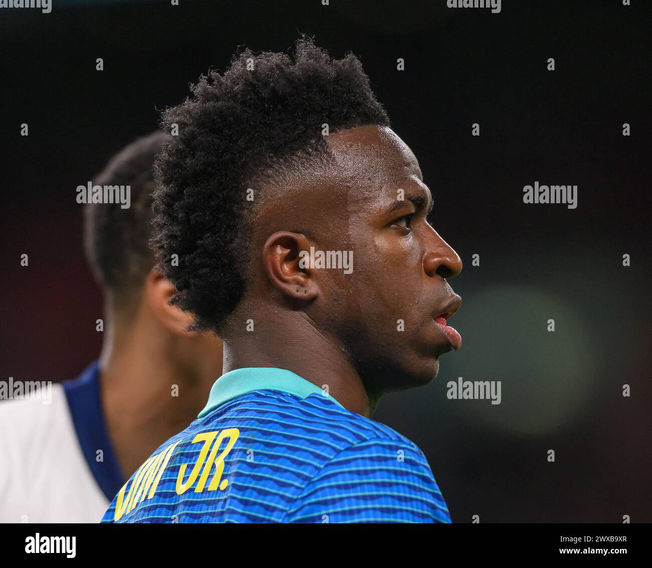 23 marzo 2024 - Inghilterra contro Brasile - International Friendly - Stadio di Wembley. Il brasiliano Vinicius Junior in azione contro l'Inghilterra. Foto : Mark Pain / Alamy Live News Foto Stock