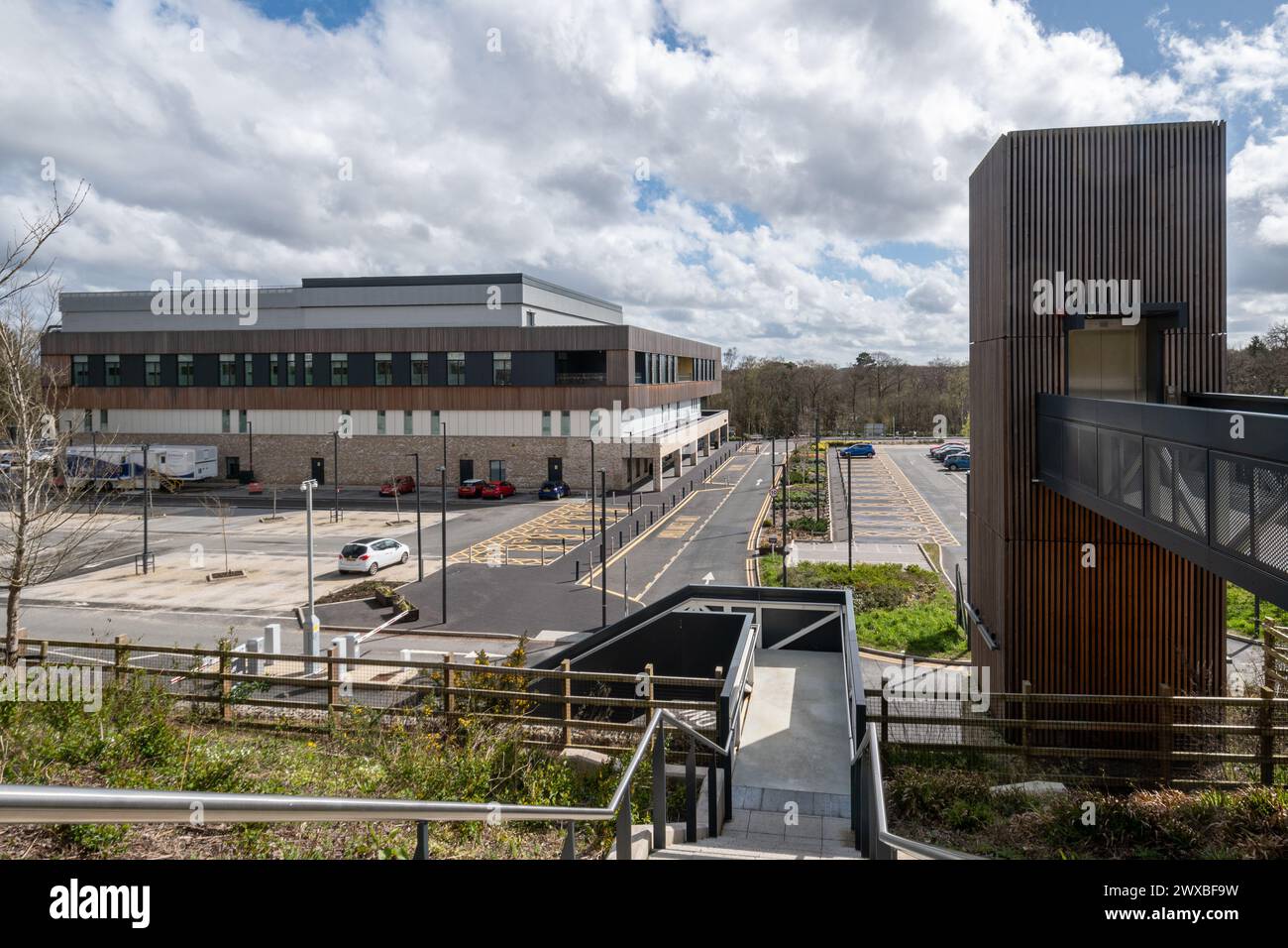 Nuovo ospedale NHS: Heatherwood Hospital ad Ascot, Berkshire, Inghilterra, Regno Unito, aperto nel 2022 Foto Stock