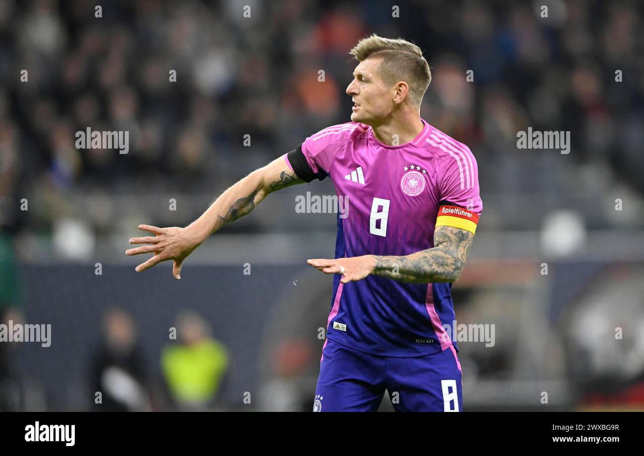 Toni Kroos GER conduce, gesto, gesto, partita internazionale Germania GER vs Paesi Bassi NED, Deutsche Bank Park, stadio, Francoforte sul meno, Assia Foto Stock