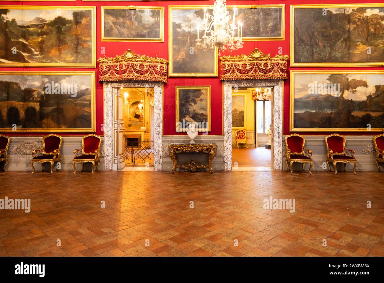 Roma, Italia - 28 dicembre 2023: Palazzo Doria Pamphilj, collezione d'arte di lusso del XVI secolo. Foto Stock