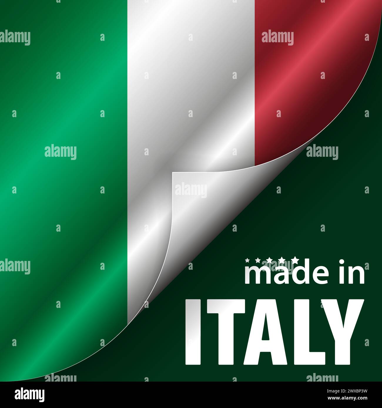 Grafica ed etichetta Made in Italy. Elemento di impatto per l'uso che si desidera fare di esso. Illustrazione Vettoriale