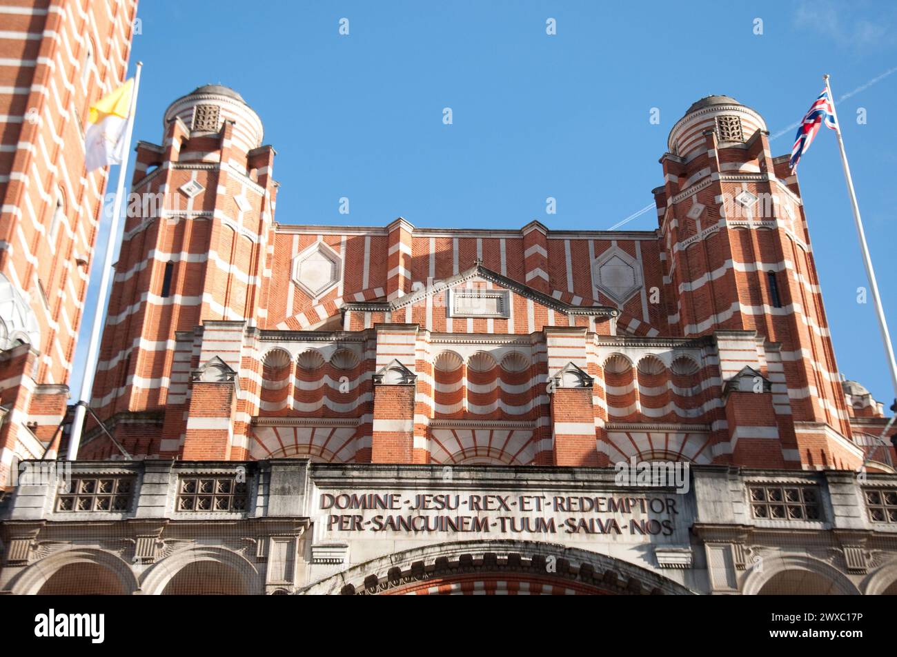 Facciata, Cattedrale di Westminster, Westminster, Londra, Regno Unito Foto Stock