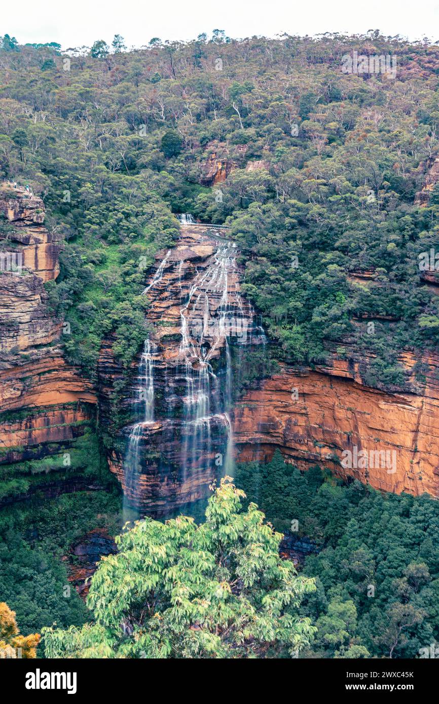 NSW, Australia - cascata nelle Blue Mountains Foto Stock