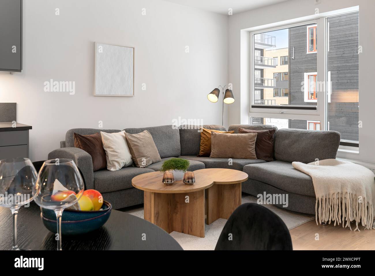 Telaio mockup con sfondo moderno Foto Stock