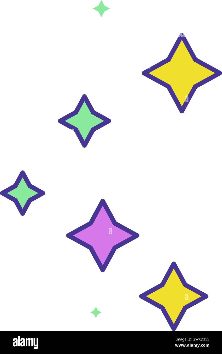 Stelle semplici e brillanti, brillanti e lucide Illustrazione Vettoriale