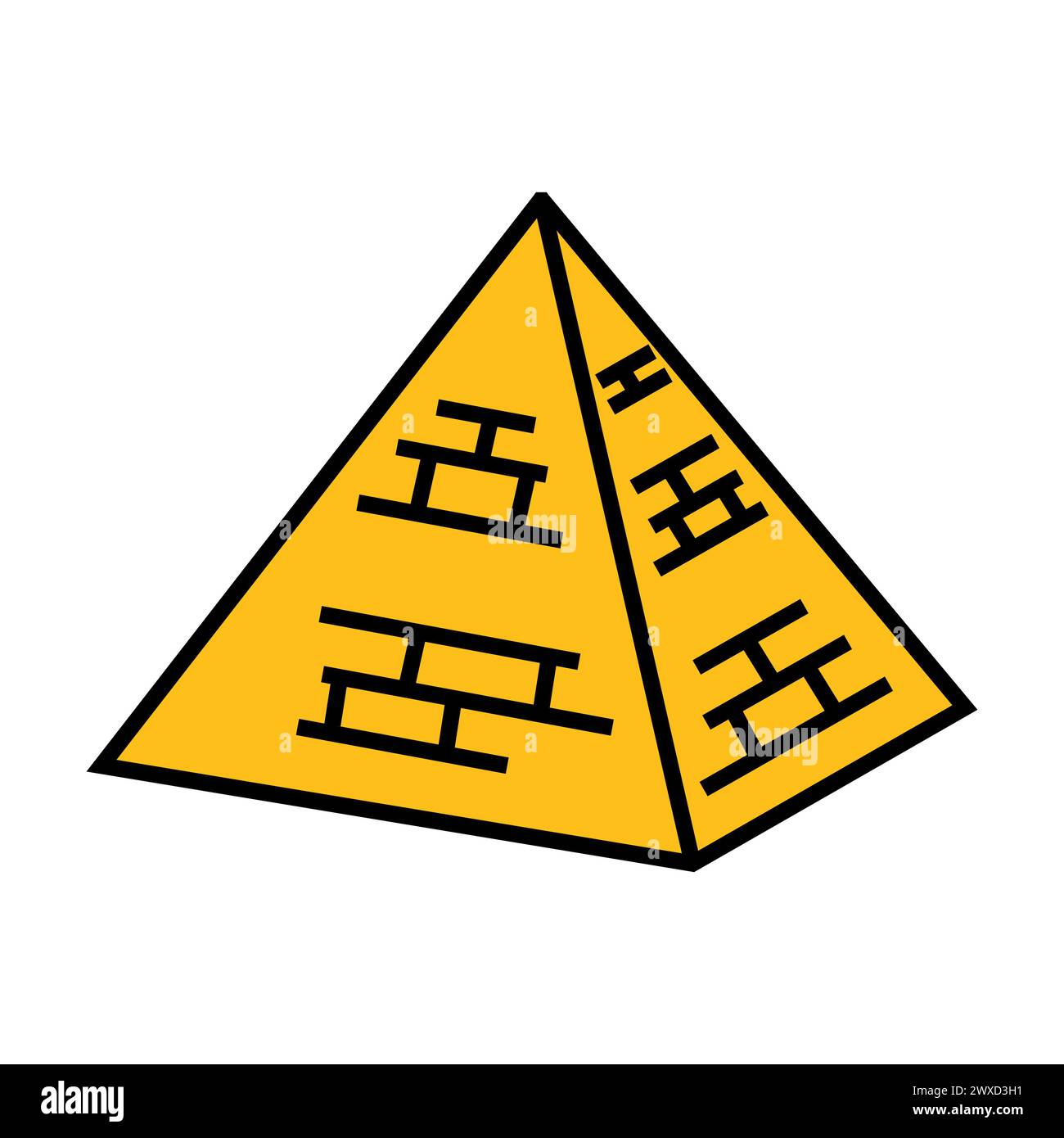 Icona della piramide egizia dei cartoni animati. La cultura antica canta e simboleggia Illustrazione Vettoriale