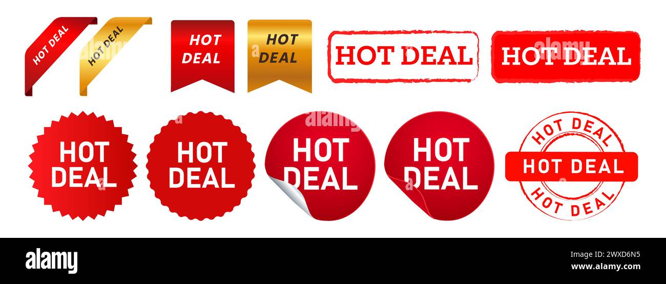 timbro e adesivo per l'etichetta del nastro per la promozione speciale di vendita Illustrazione Vettoriale