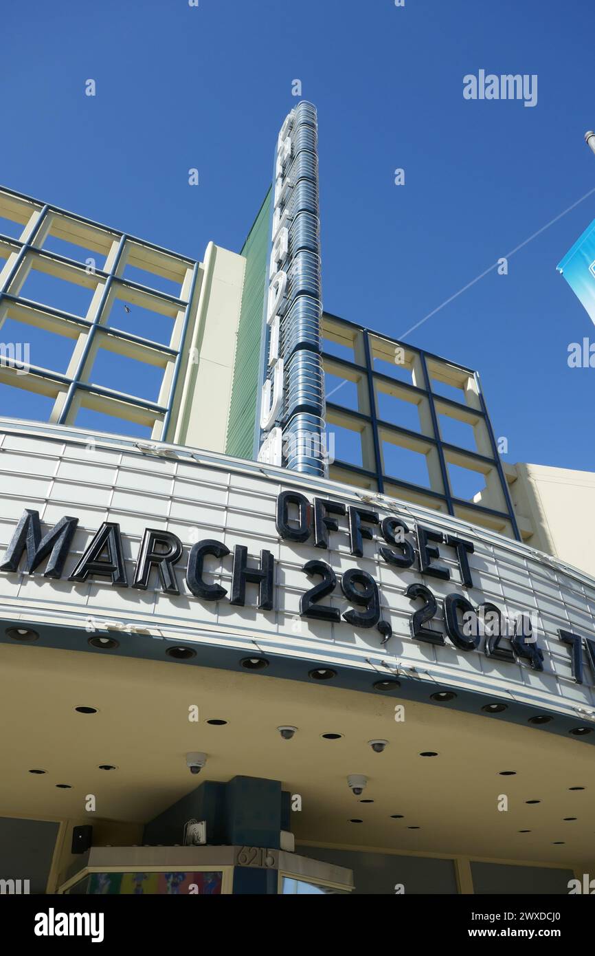 Los Angeles, California, USA 29 marzo 2024 Offset Marquee all'Hollywood Palladium su Sunset Blvd il 29 marzo 2024 a Los Angeles, California, USA. Foto di Barry King/Alamy Stock Photo Foto Stock