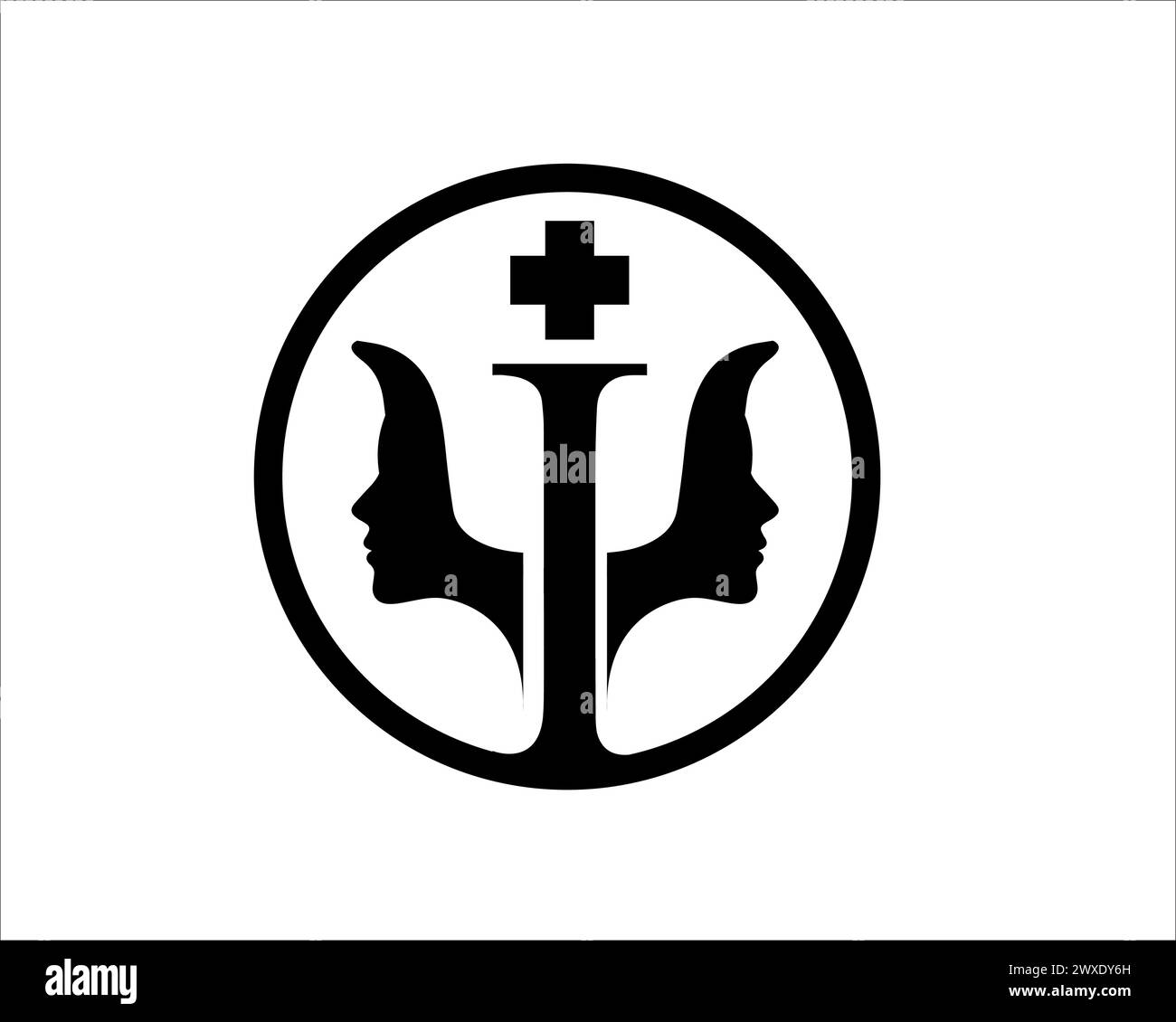 psicologia e salute medico servizio logo per consultazione Illustrazione Vettoriale