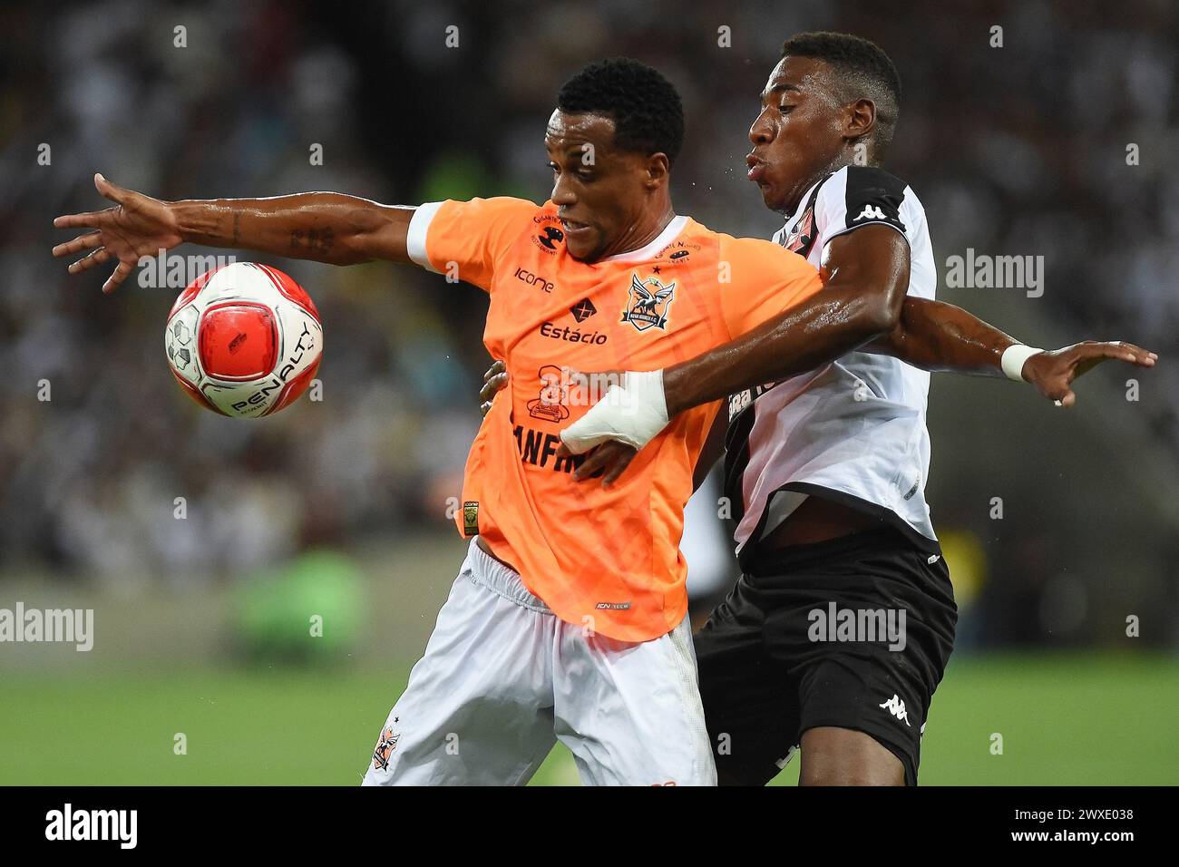 Rio de Janeiro, Brasile, 17 marzo 2024. Giocatori, durante la partita del Vasco contro il Nova Iguazú per il campionato Carioca allo stadio Maracanã. Foto Stock